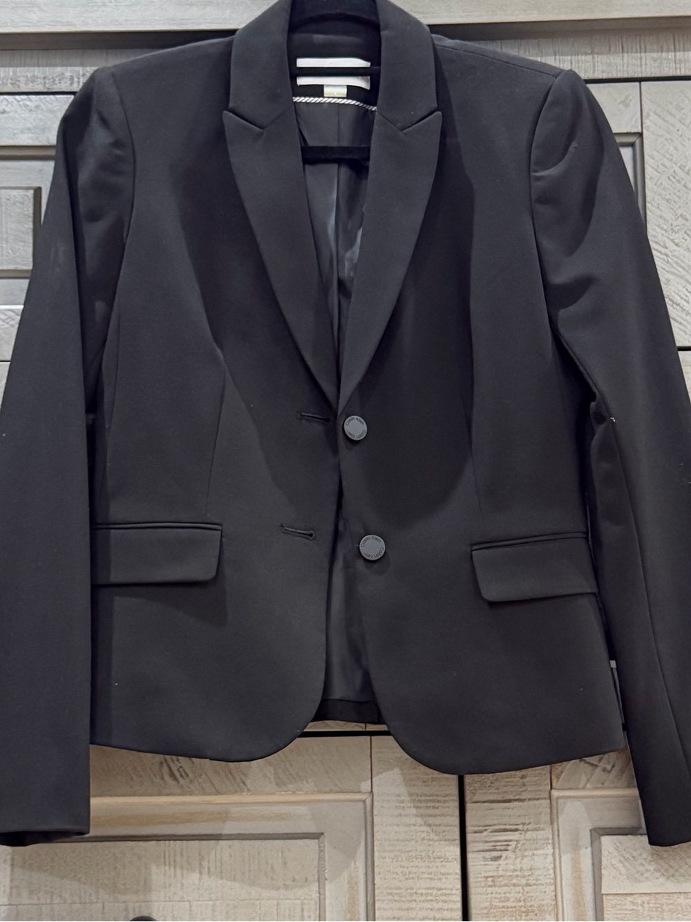 Black Blazer - Classic Tailored Two-Button Jacket